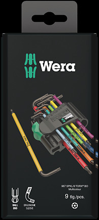 Product image for Set L-key 967 SPKL/9 TORX BO multicolour 9piece