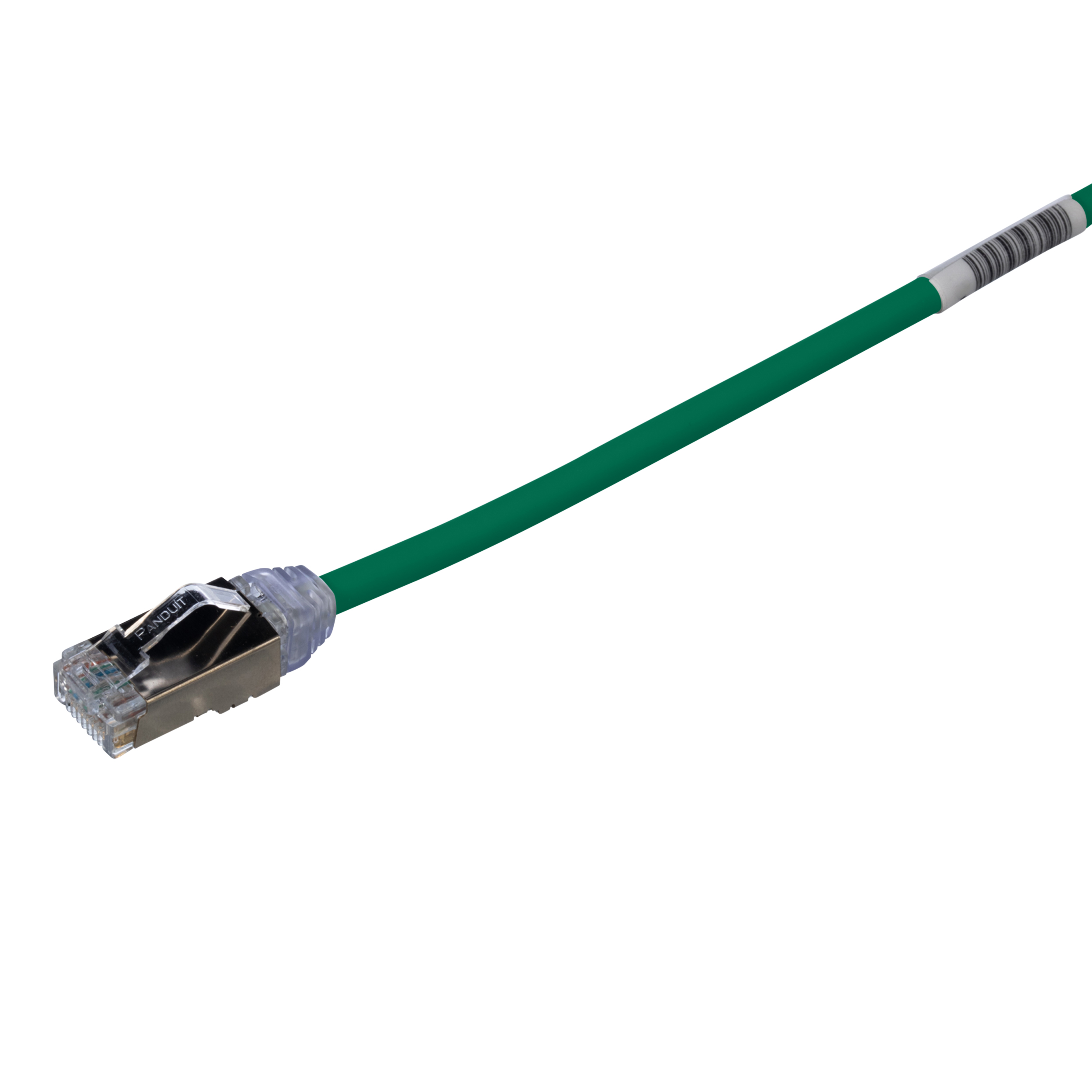 Product image for Cat 6A 28 AWG Shielded Patch Cord, 1 m, Green