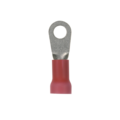 Product image for PANDUIT PV8-14RX-TY PAN-TERM RING TERMINAL EXPANDED RED VINYL 8AWG 1/4" STUD