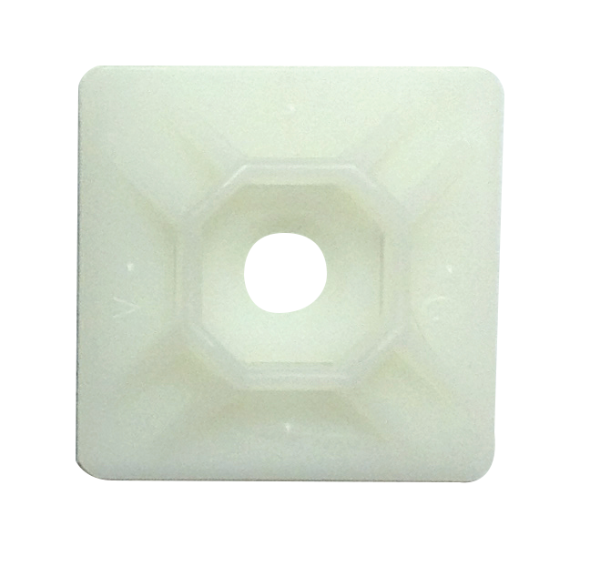 Product image for CABLE TIE MOUNT ADH 1"x 1" NAT 500PK