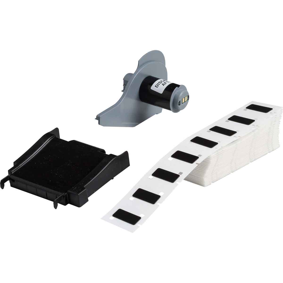 Product image for LABEL 0.49" X 1.06" POLYESTER BK RL/200