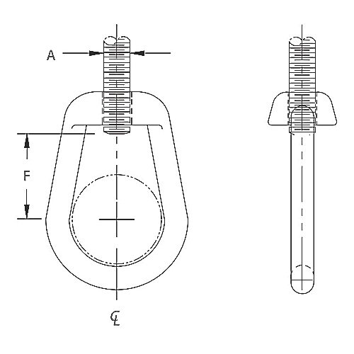 Product image for Nut eye weldless bare finish 3/4"rod