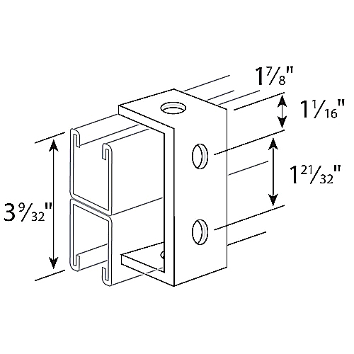 Product image for Bracket U-shaped crb steel 3-9/32in SUPERSTRUT
