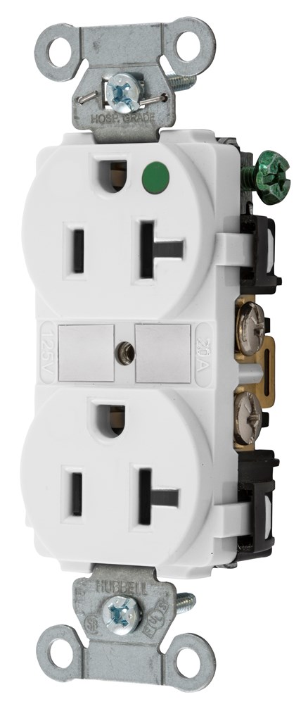 Product image for HUBBELL-PRO HG DPLX 20A/125V WH