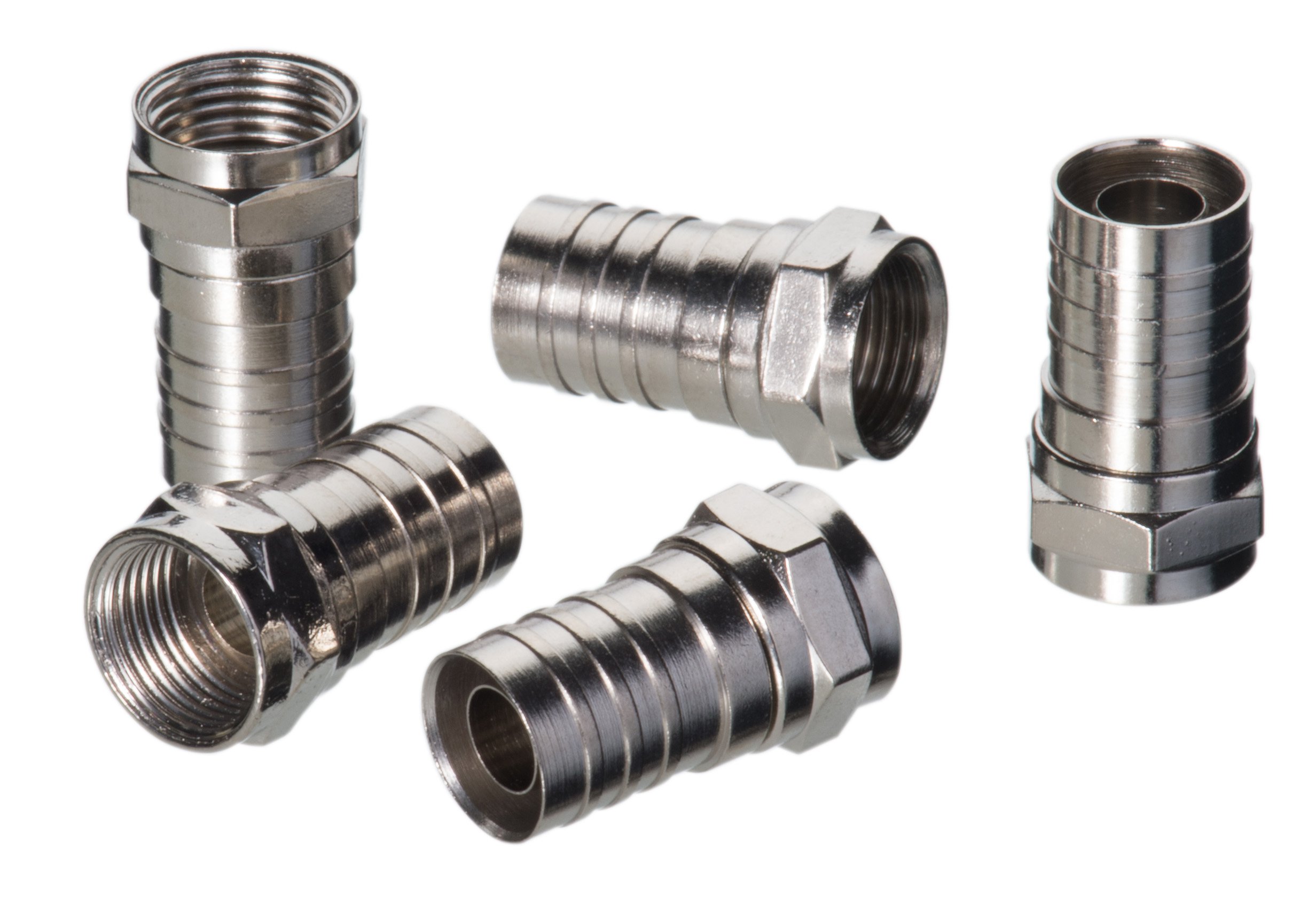Product image for F-CONN,RG-6 CRIMP-ON,QUAD SHLD