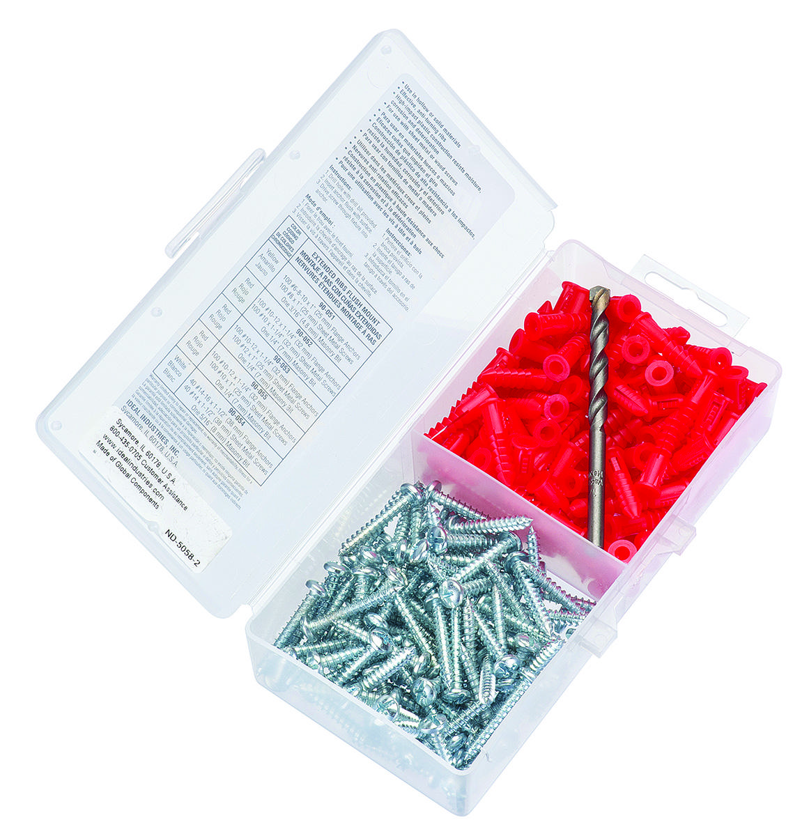 Product image for Anchor kit flange-type plastic 100/box 10-12x1in