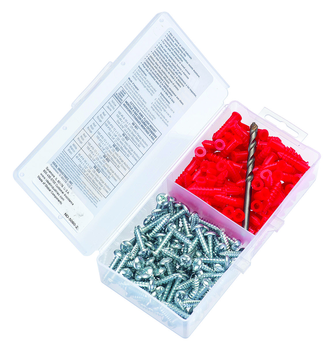 Product image for Anchor kit flange-type plastic 100/box 10-12x1in