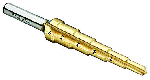 Product image for Drill bit step 3/16 to 1/2" size 1/4x1" shank