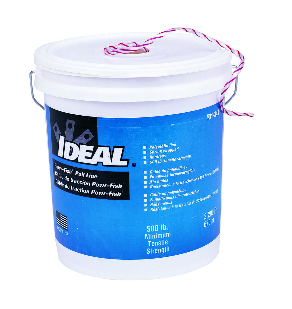 Product image for PULL-LINE,IDEAL,POWR-FISH,EXTRA HEAVY DTY,2,200 FT LEN,FBR POLYLINE,WHT WITH RED