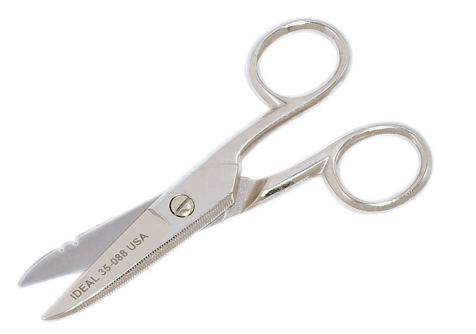 Product image for Scissors Electrician's with stripping notch 16AWG solid/12AWG stranded