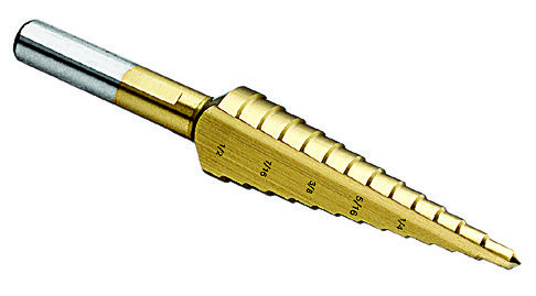 Product image for Drill bit step 1/8 to 1/2in size 1/4x1in shank