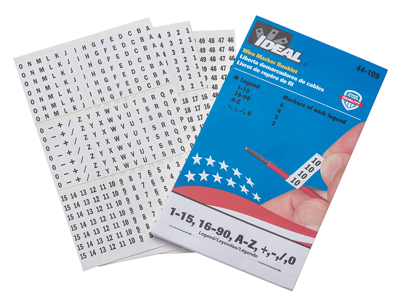 Product image for Booklet wire marker pocket-size legend 1-90 A-Z