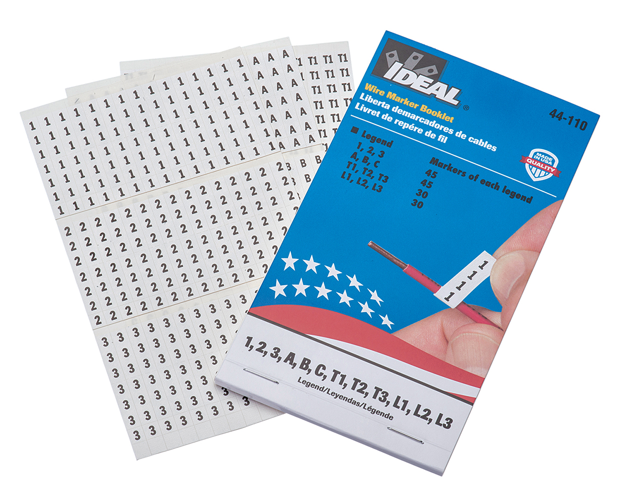 Product image for Booklet wire marker pocket-size legend 1-3 A-C