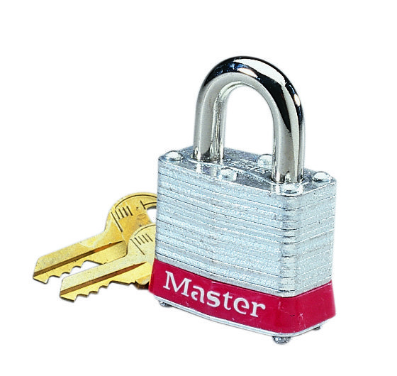 Product image for (RED) LOCK, 2 IN SHACKLE
