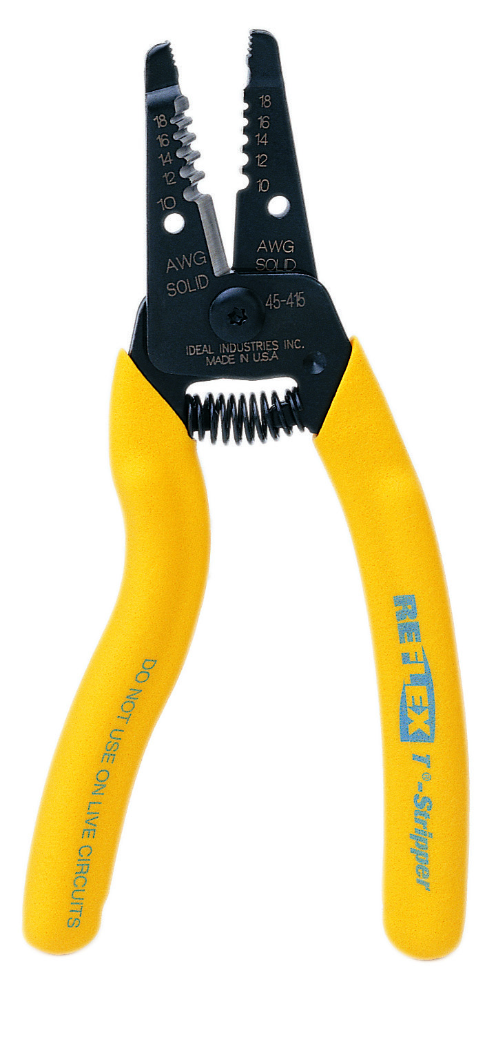 Product image for IDEAL 45-415 WIRE STRIPPER T10 REFLEX PREMIUM #10-18AWG SOLID / #12-20AWG STRANDED