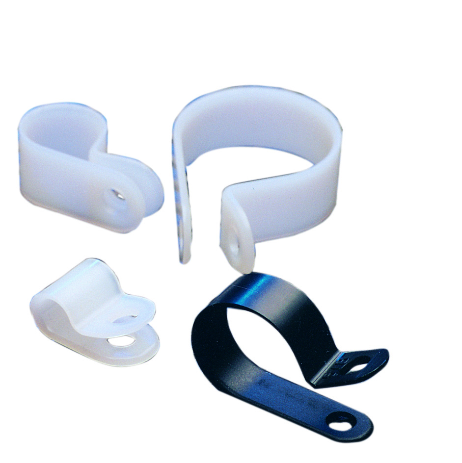 Product image for CLAMP,IDEAL,1/2 IN W X 0.060 IN THICKNESS X 0.375 IN CLSD DIAMETER STAPLE,NYL