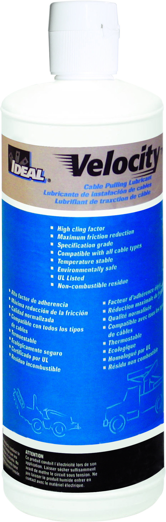 Product image for Lubricant wire pulling 1-qt sq bottle Velocity