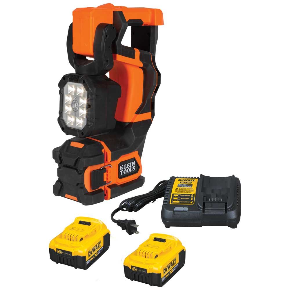 KLEIN BAT20UBL1 CORDLESS LIGHT KIT LED 2500 LUMEN 20V C/W CHARGER AND TWO 20V 4AH BATTERIES