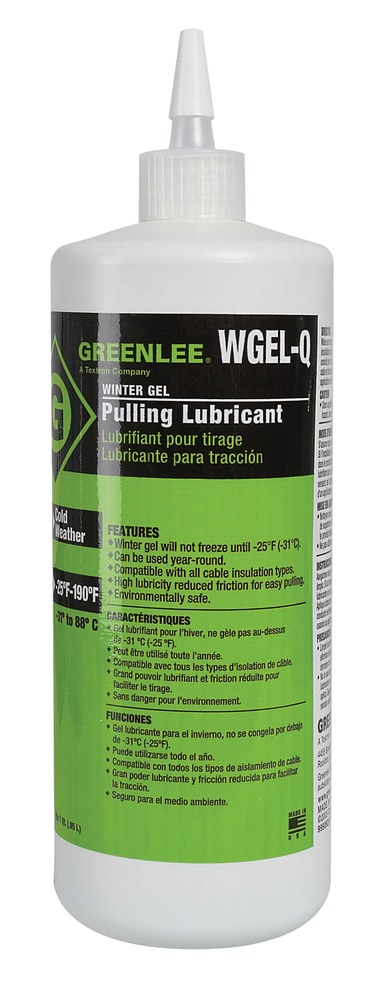 GREENLEE WGEL-Q Winter-Gel Cable and Wire Pulling Lubricant Winter-Gel  Pulling Lube One Quart Squeeze Bottle (.95 l) 1 qt Squeeze Bottle