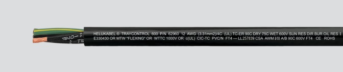 HELUK 62972 CUTS WIRE #10G 4COND TRAY CABLE NON SHIELDED 600V PVC
