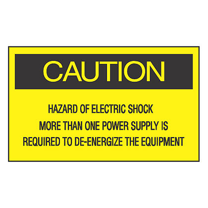 Product image for WARN LBLS,'CAUTION HAZARD....',BL/YL,PK1