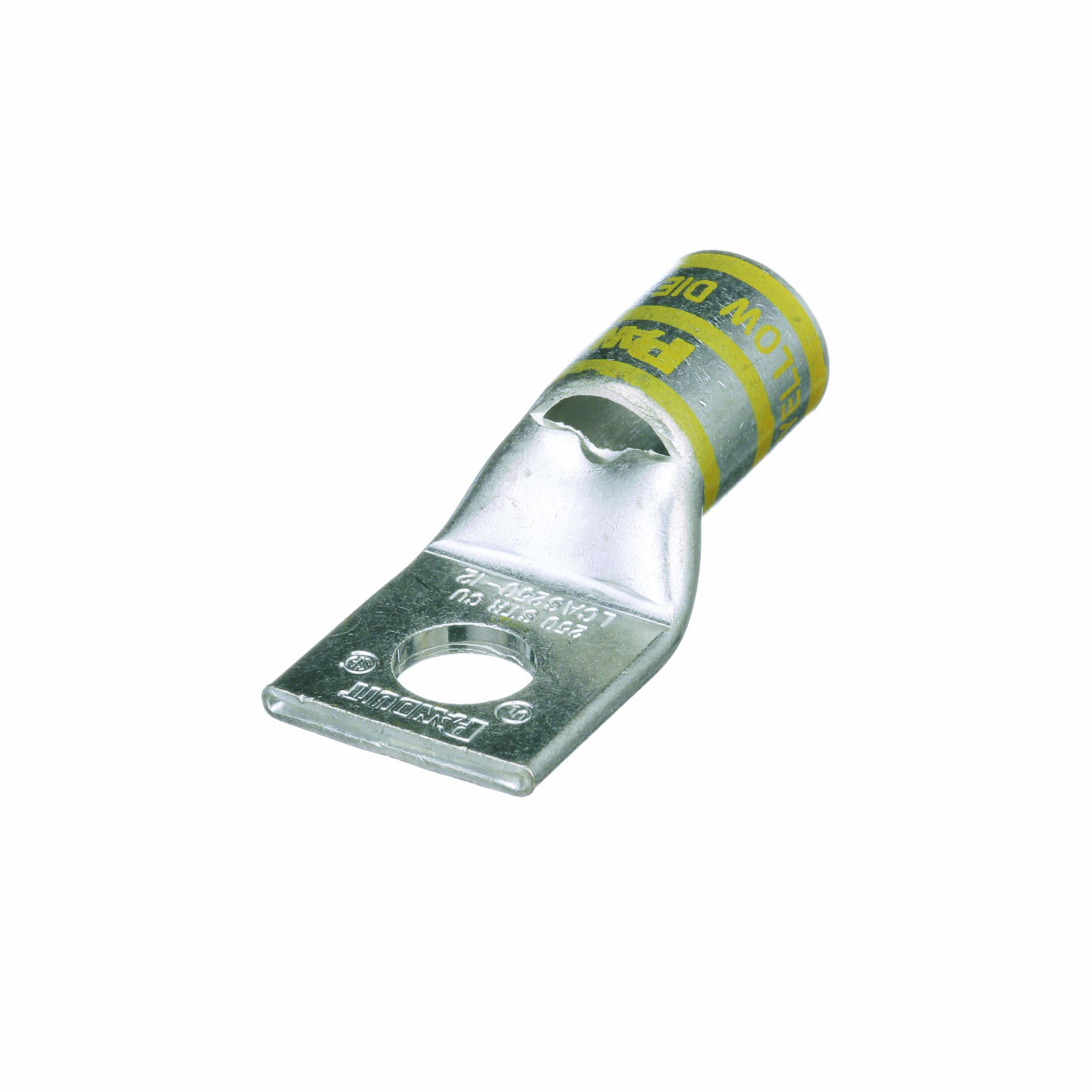 Product image for Lug window 1-hole short-barrel copper 250KCMIL yellow 1/2"