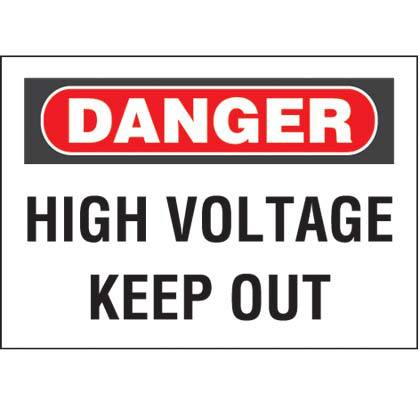 Product image for SIGN,DNGR,HI VOLT KEEP OUT,BL/RD/WH,PK5