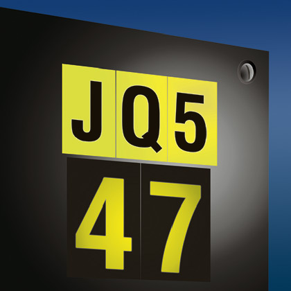 Product image for REFLECTIVE LETTER,'H',2.50"H,YL/BL,PK25