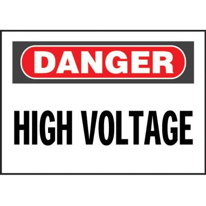 Product image for RIGID SIGN,'DANGER HI VOL..',RD/BL/WH,EA