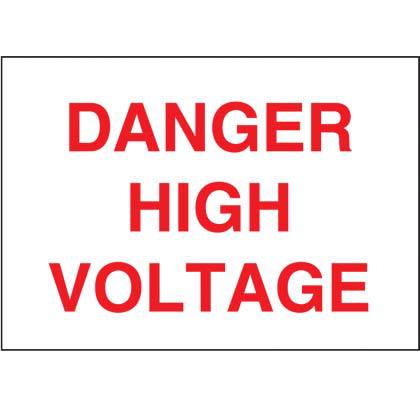 Product image for RIGID SIGN,DANGER HI VOLTAGE,RD/WH,EA