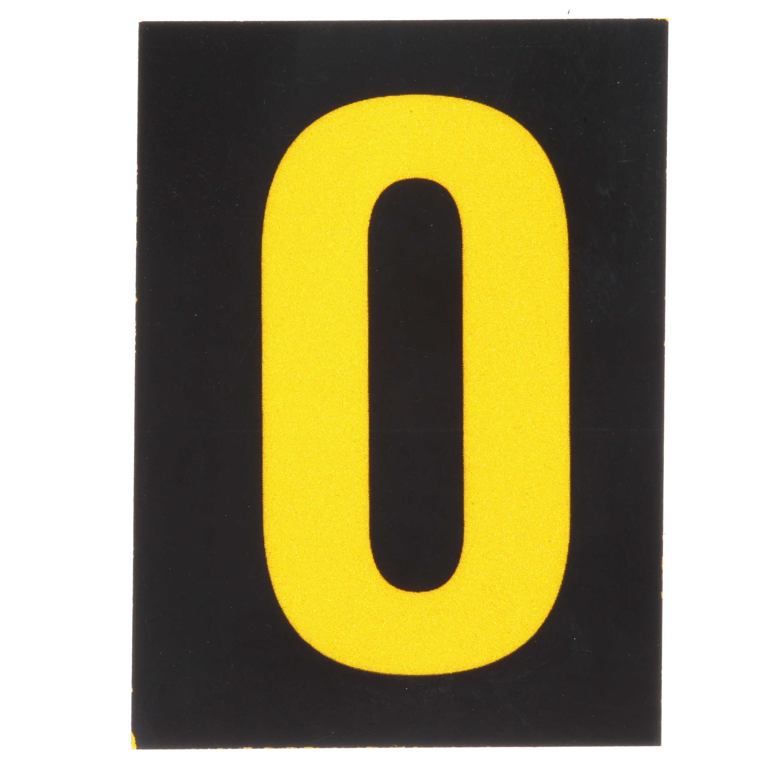 Product image for REFLECTIVE NUMBER,'0',1.50"H,YL/BL,PK25