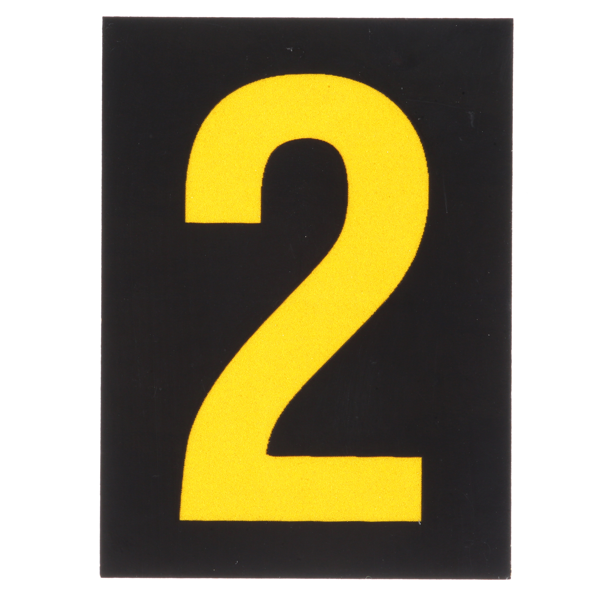 Product image for REFLECTIVE NUMBER,'2',1.50"H,YL/BL,PK25