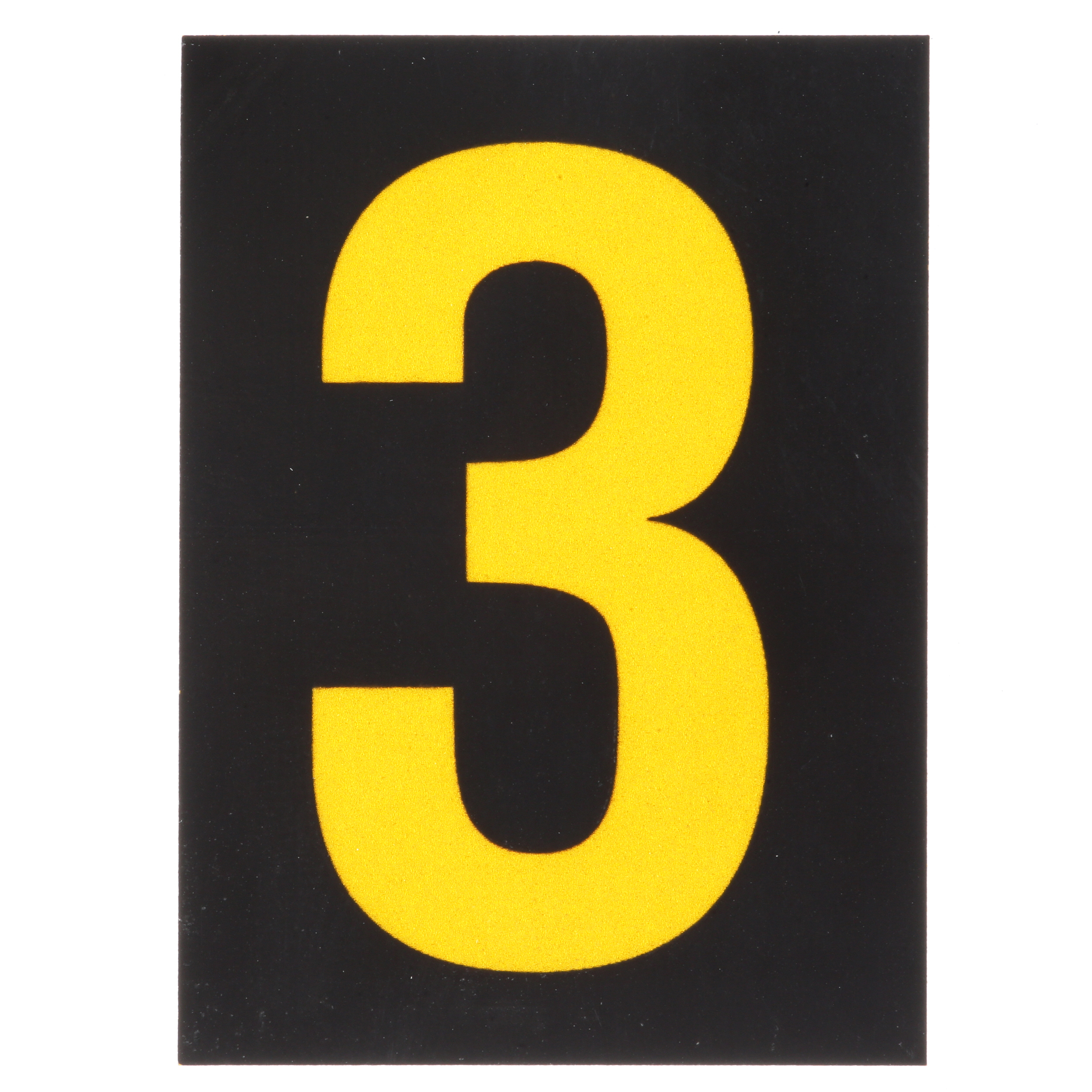 Product image for REFLECTIVE NUMBER,'3',1.50"H,YL/BL,PK25