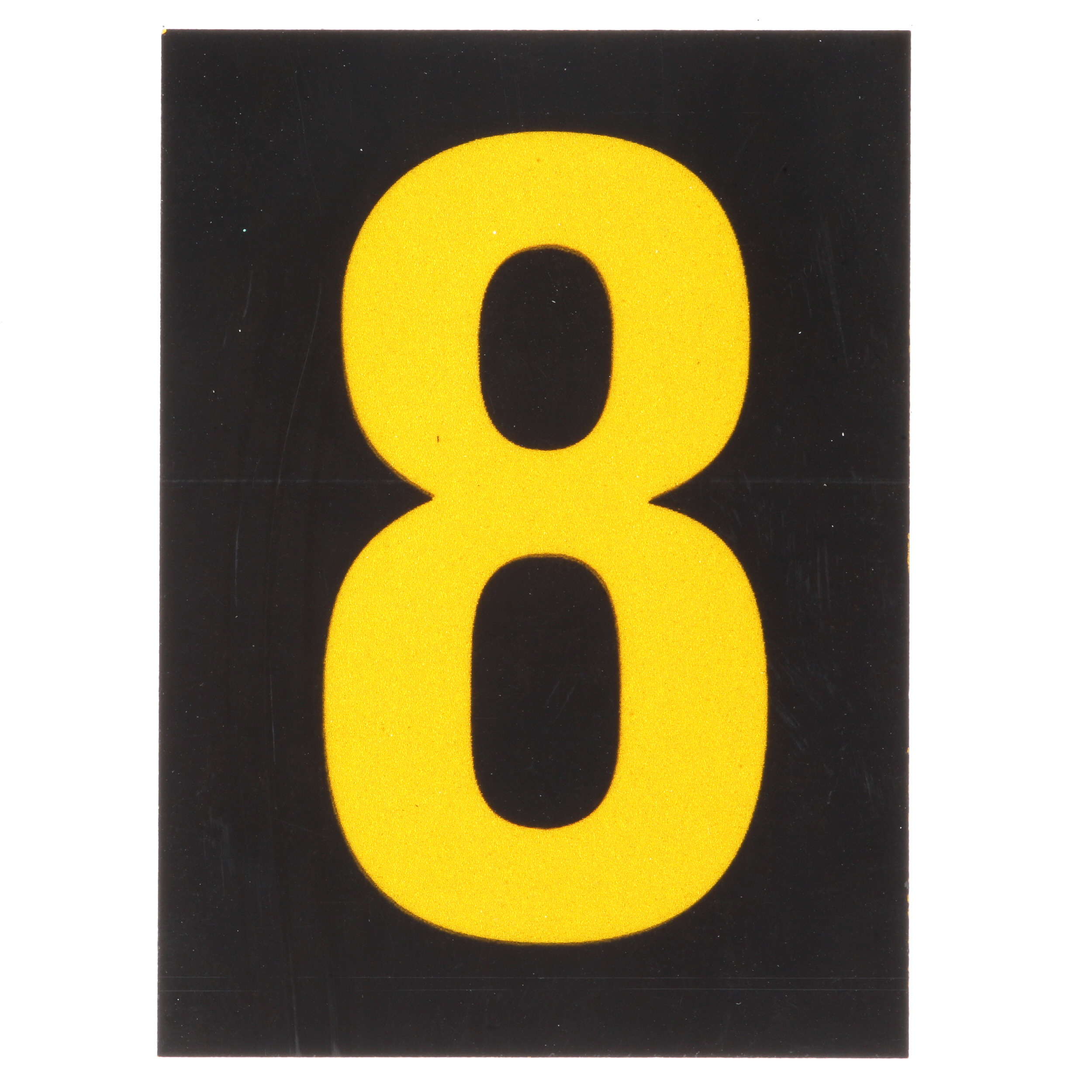 Product image for REFLECTIVE NUMBER,'8',1.50"H,YL/BL,PK25