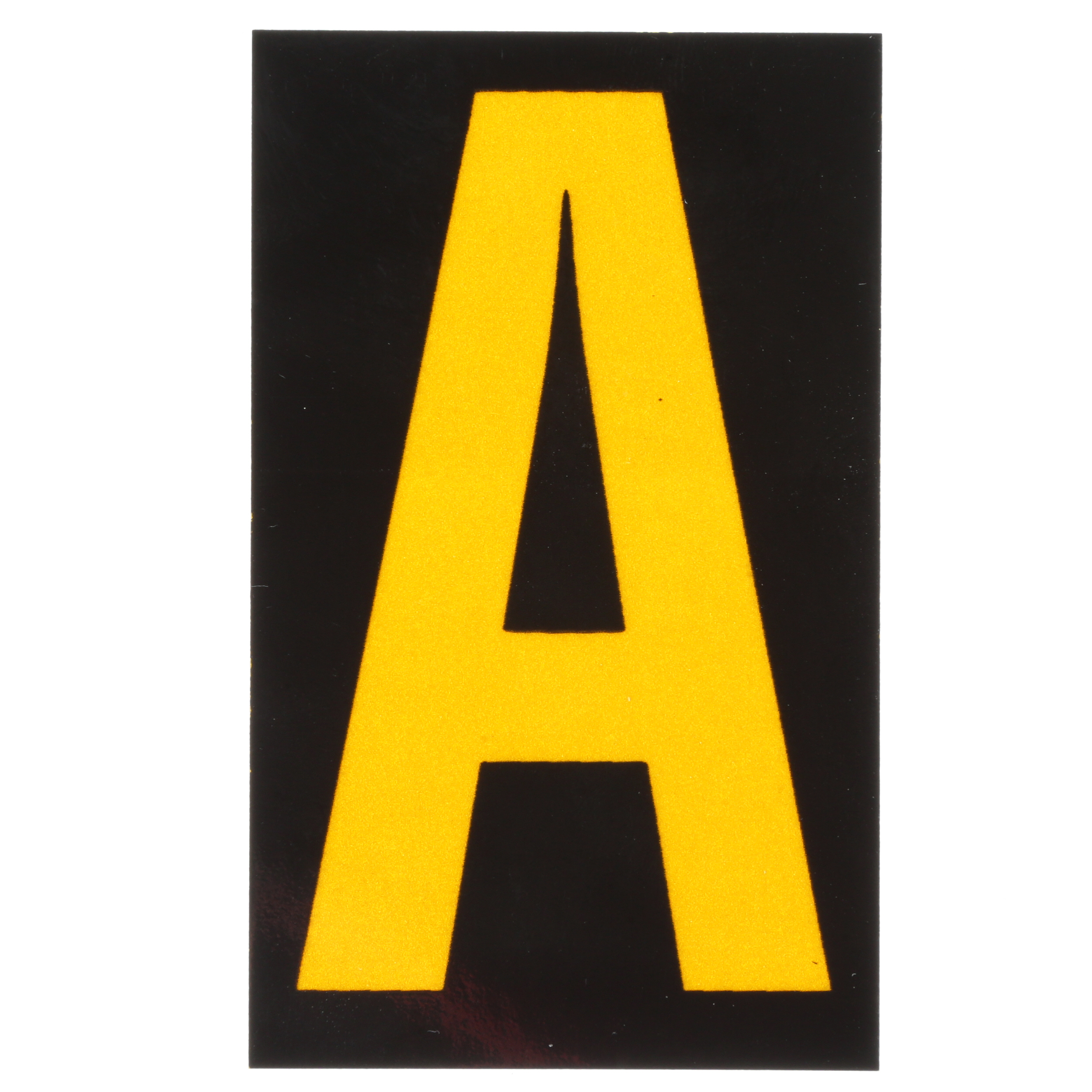 Product image for REFLECTIVE LETTER,'A',2.50"H,YL/BL,PK25