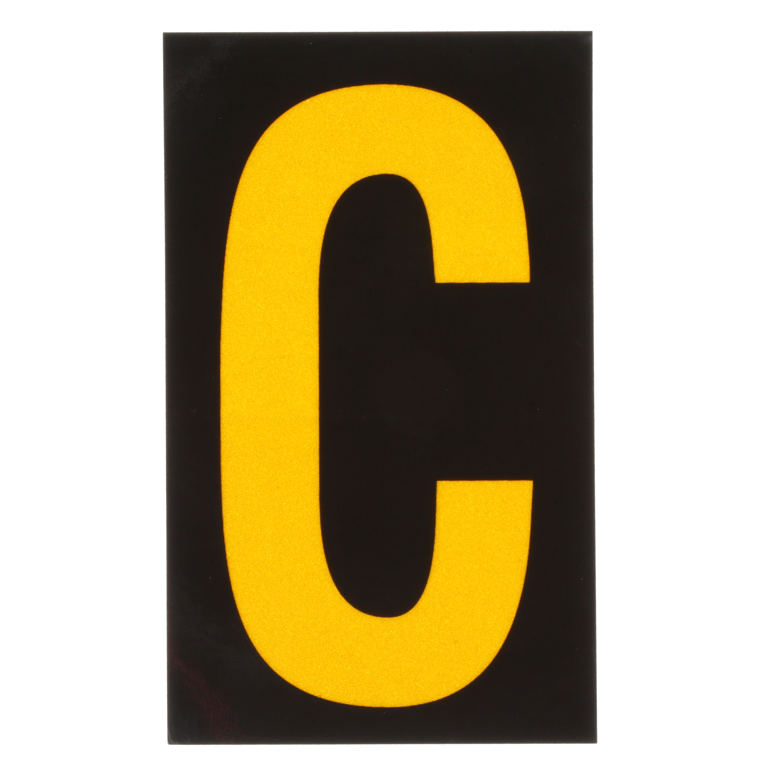 Product image for REFLECTIVE LETTER,'C',2.50"H,YL/BL,PK25