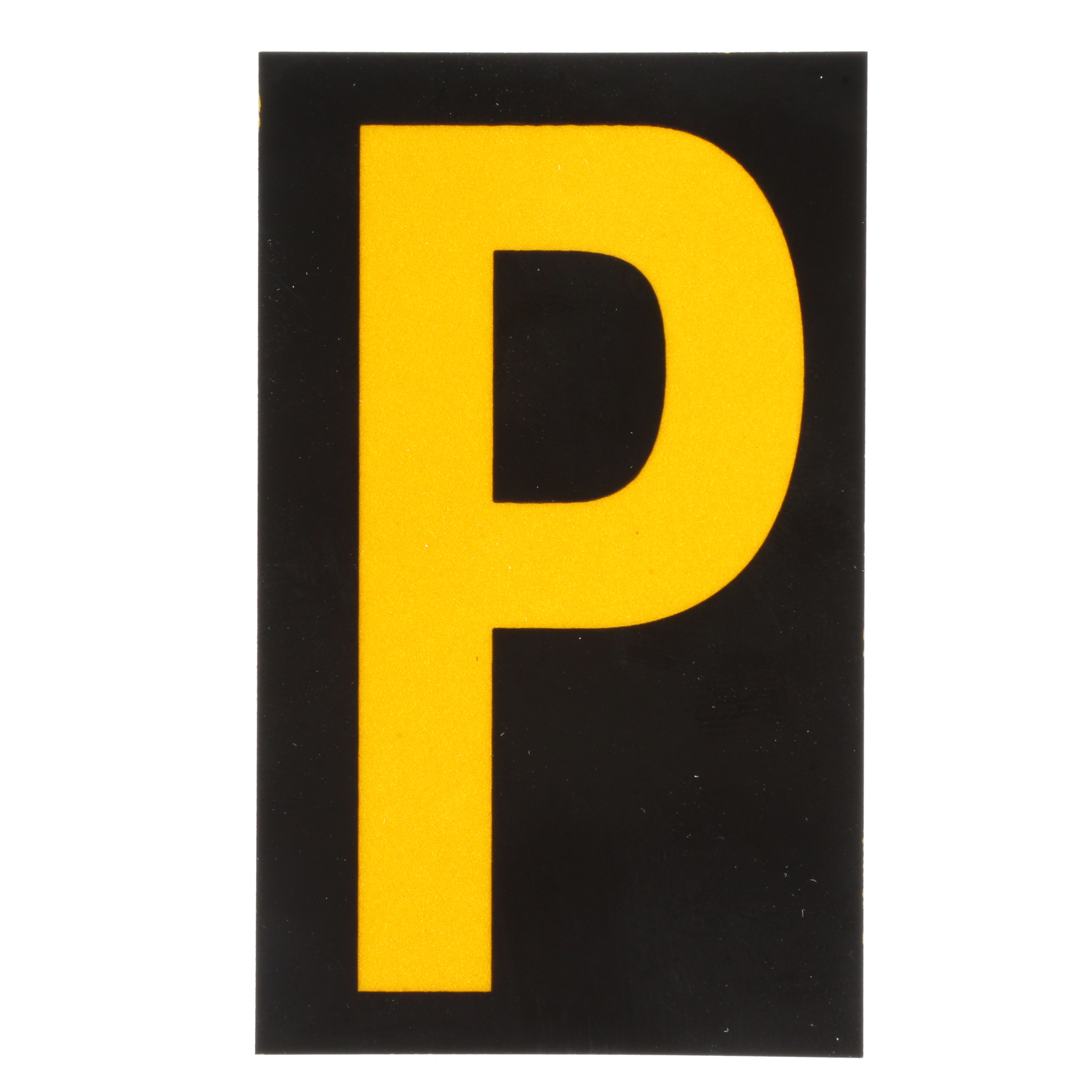 Product image for REFLECTIVE LETTER,'P',2.50"H,YL/BL,PK25