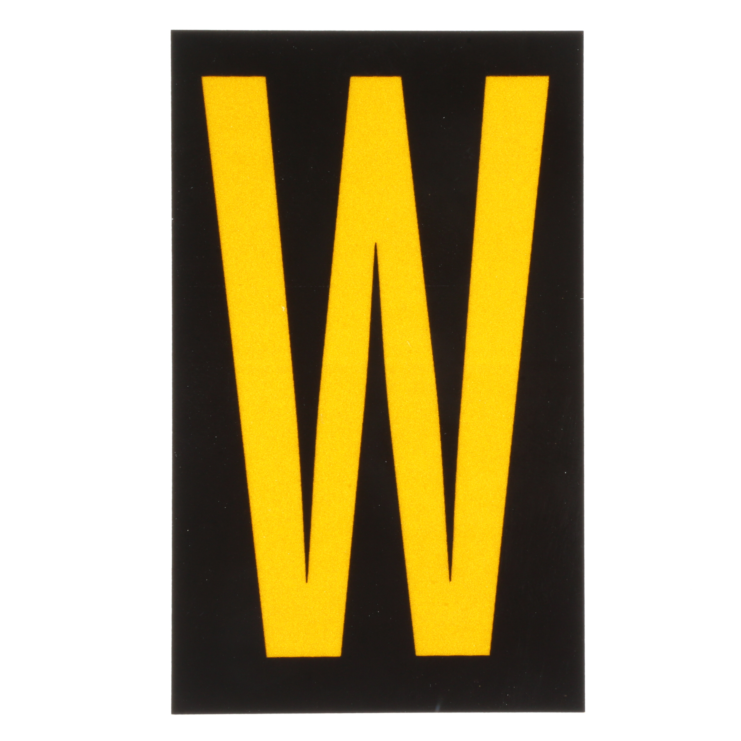 Product image for REFLECTIVE LETTER,'W',2.50"H,YL/BL,PK25