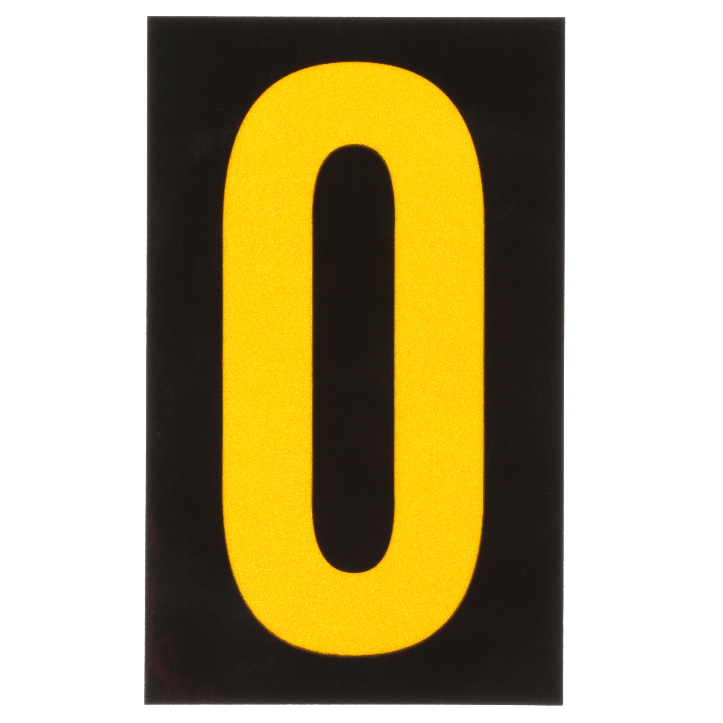 Product image for REFLECTIVE NUMBER,'0',2.50H,YL/BL,PK25