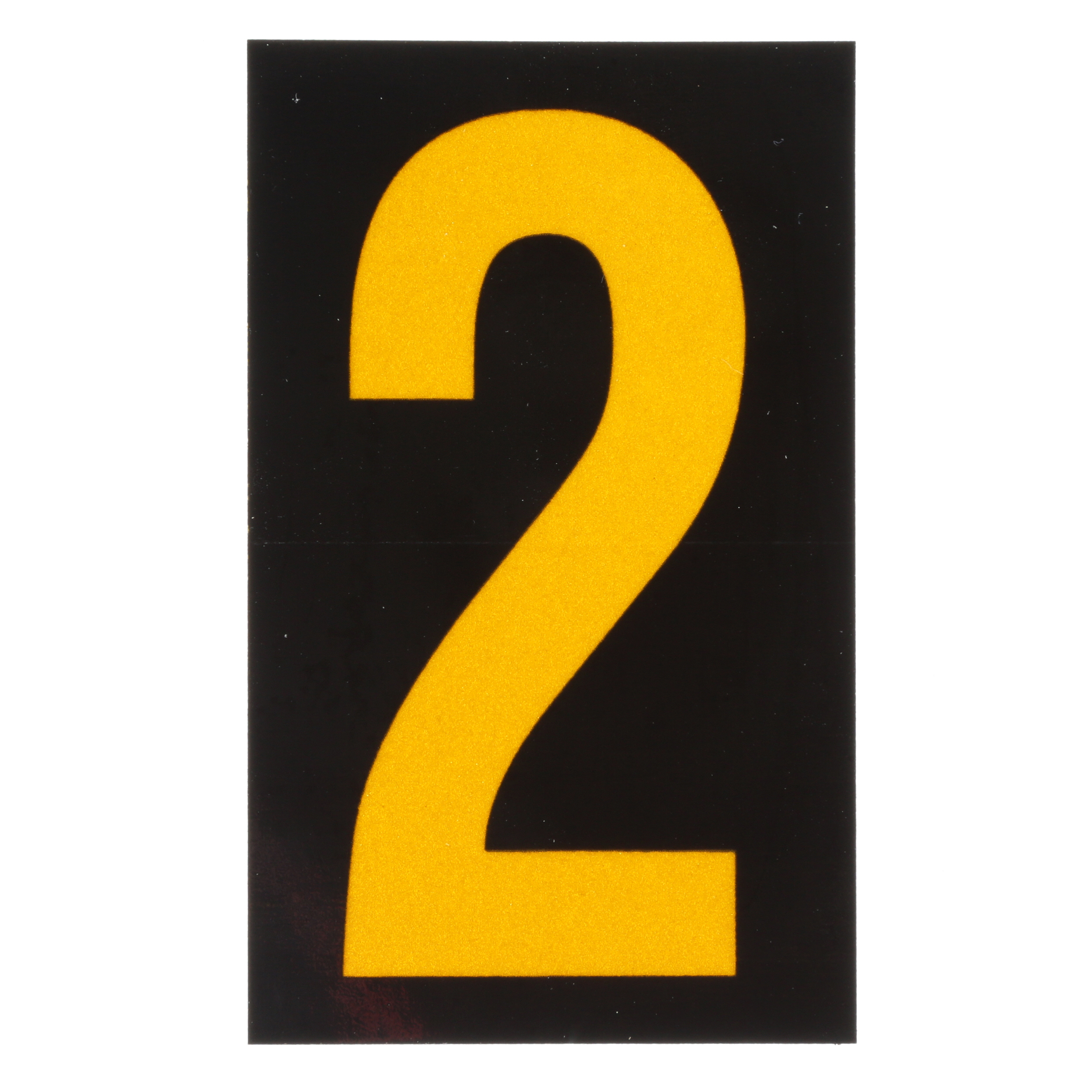 Product image for REFLECTIVE NUMBER,'2',2.50H,YL/BL,PK25