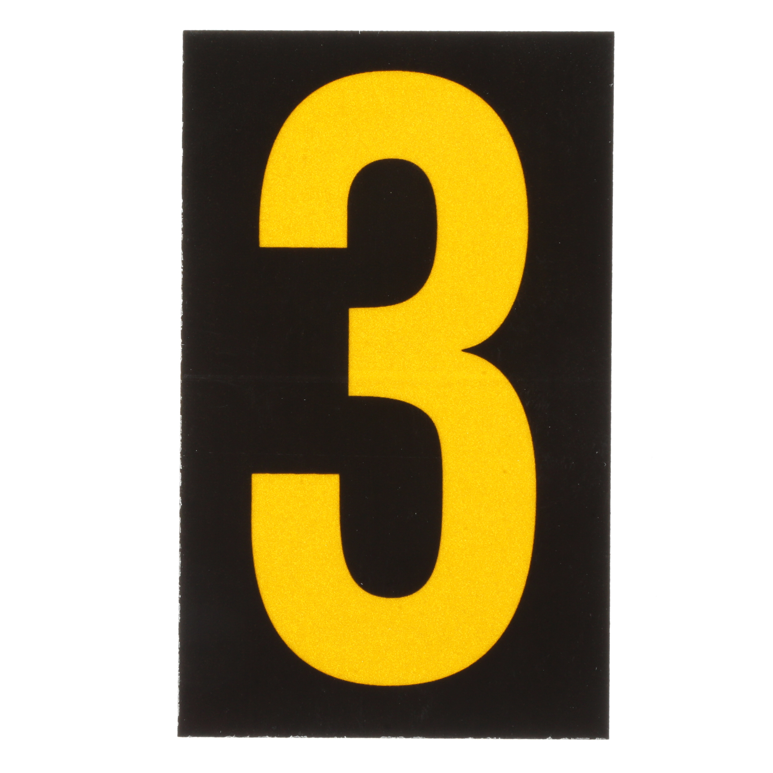 Product image for REFLECTIVE NUMBER,'3',2.50H,YL/BL,PK25