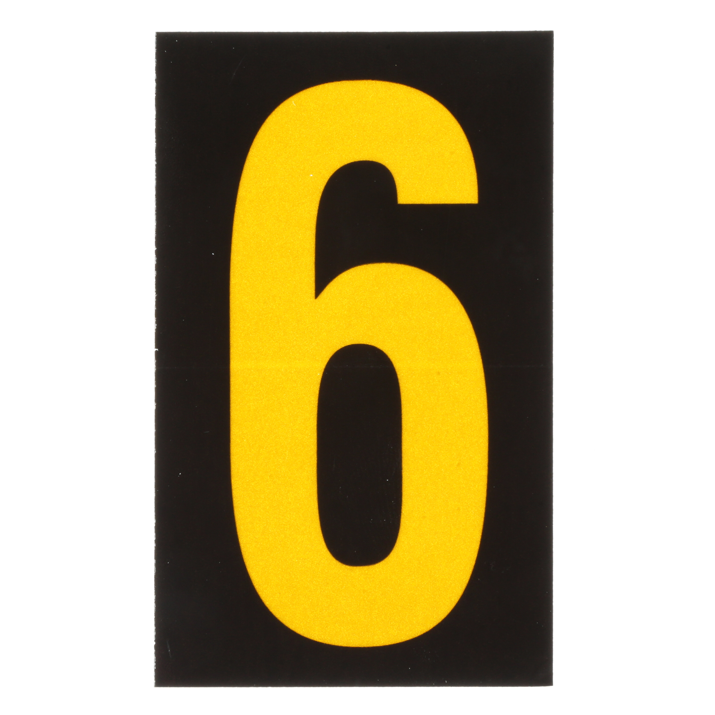 Product image for REFLECTIVE NUMBER,'6',2.50H,YL/BL,PK25