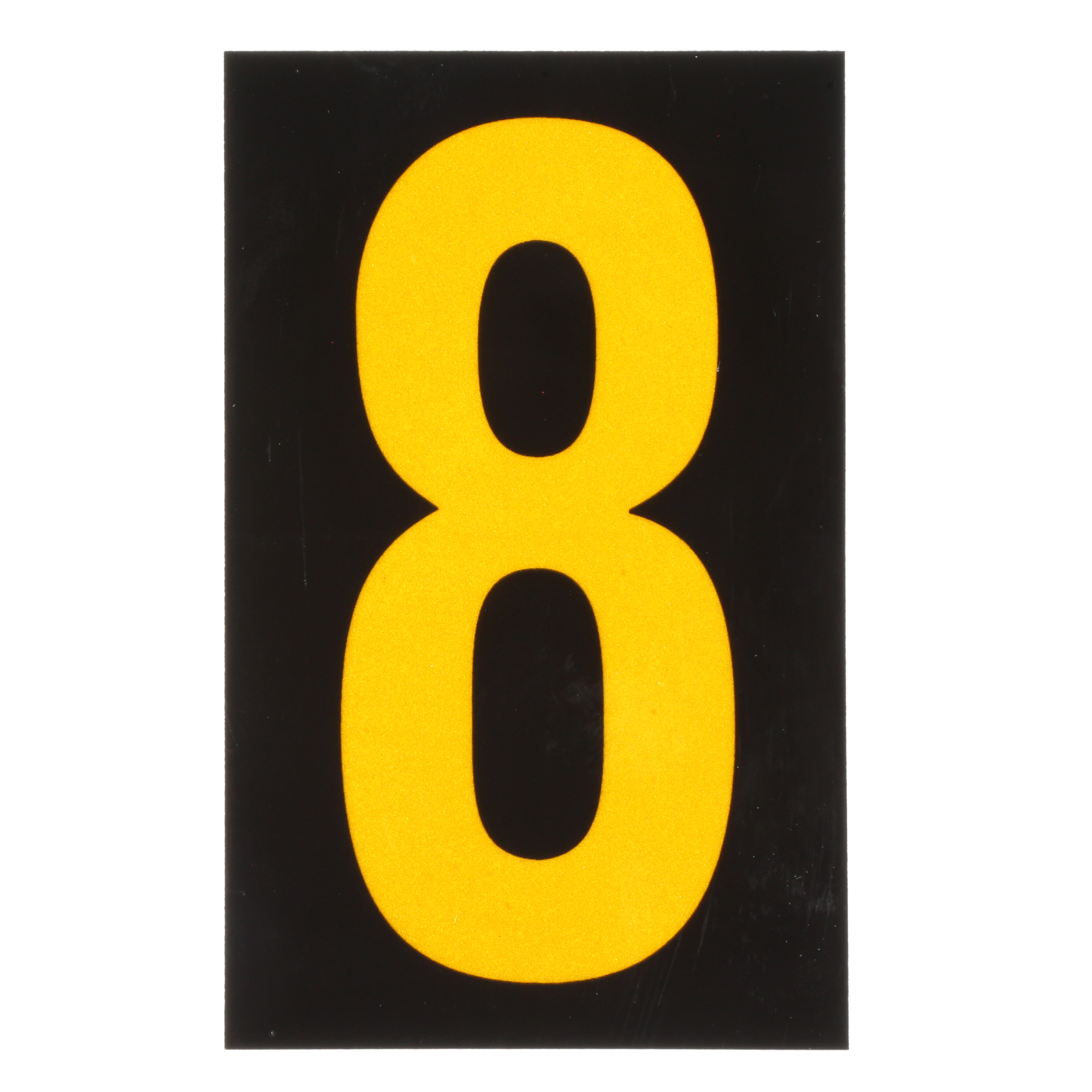 Product image for REFLECTIVE NUMBER,'8',2.50H,YL/BL,PK25