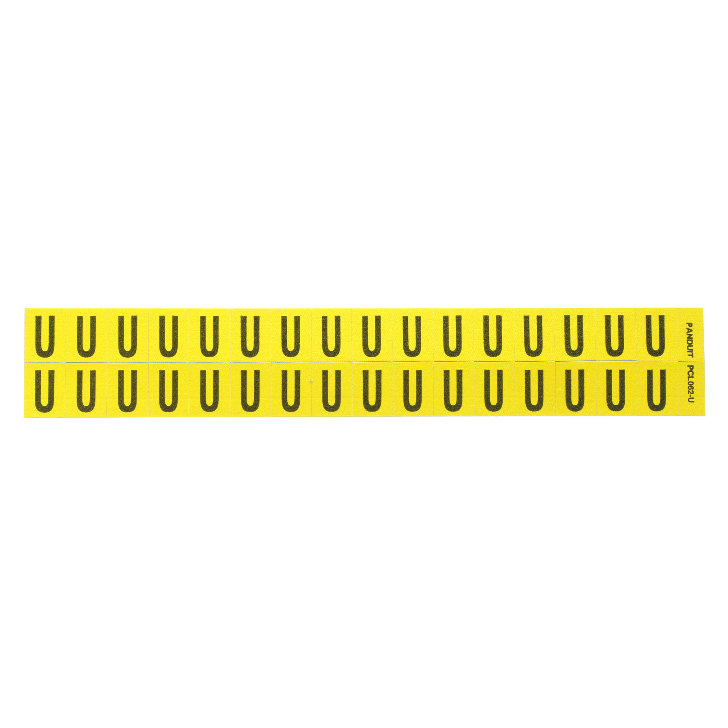 Product image for LETTER,.63 IN VINYL CLOTH,'U',BL/YL,PK25