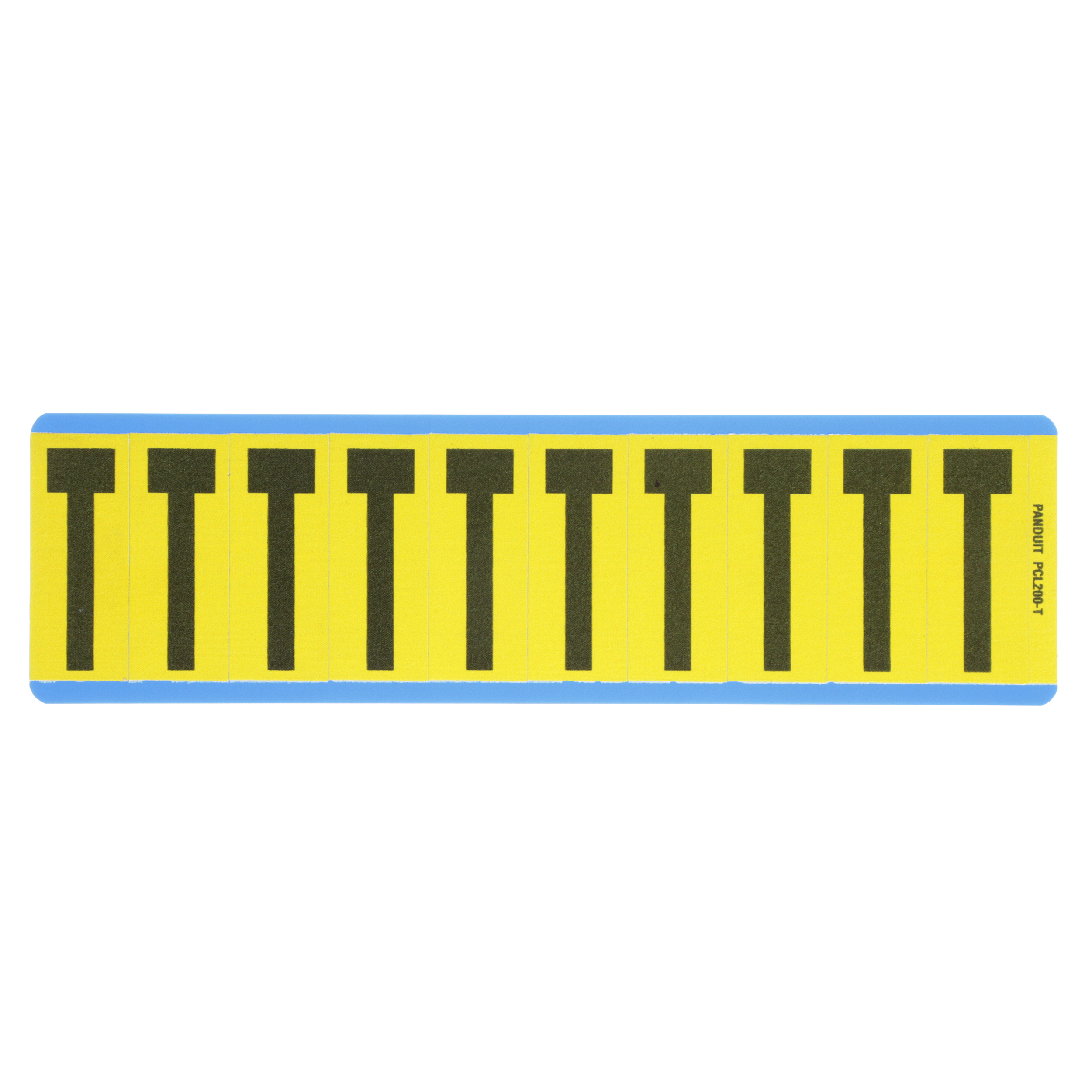 Product image for Label pre-printed "T" legend black/yellow 0.88x2.25"