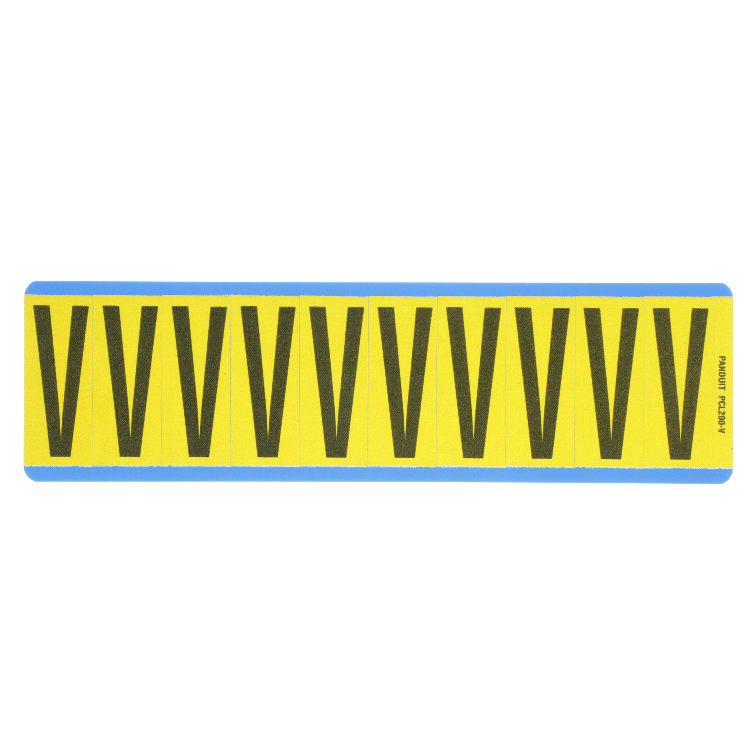 Product image for LETTER,2.00 IN VNYL CLOTH,'V',BL/YL,PK25