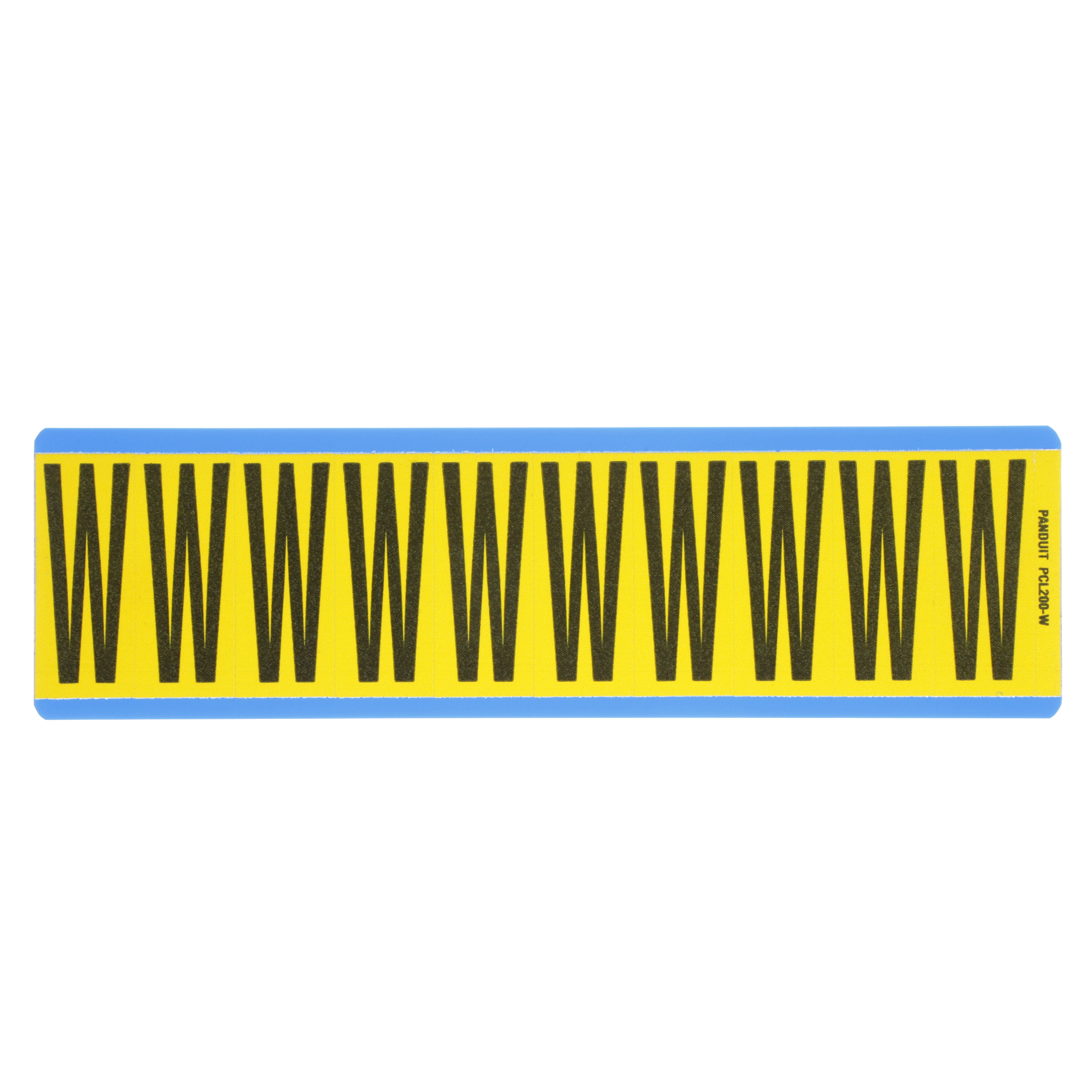 Product image for LETTER,2.00 IN VNYL CLOTH,'W',BL/YL,PK25