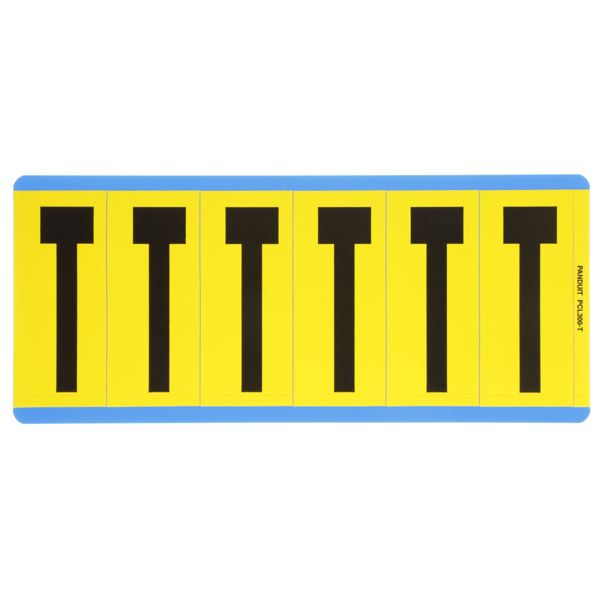 Product image for Label pre-printed "T" legend black/yellow 1.5x3.5"