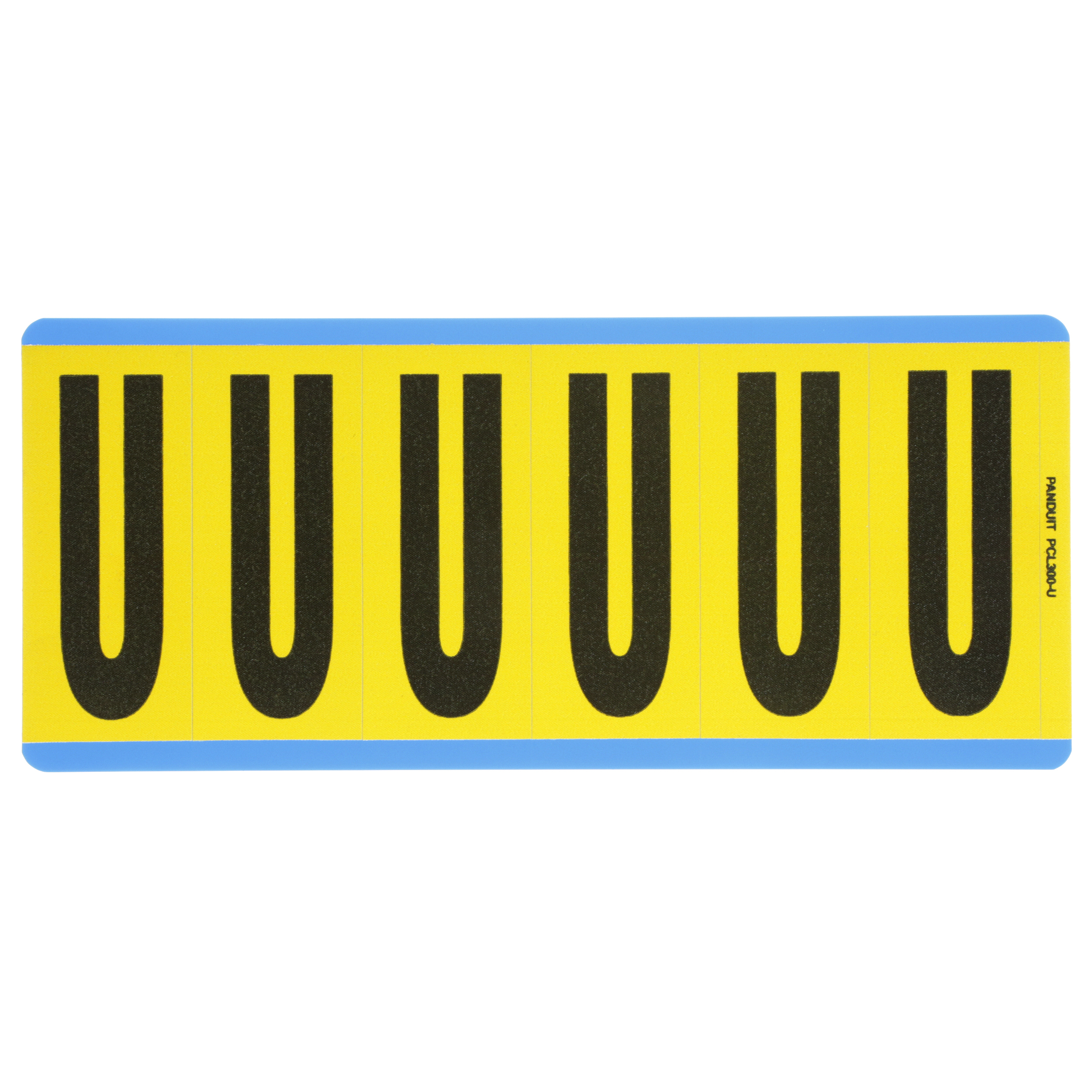 Product image for Label pre-printed "U" legend black/yellow 1.5x3.5"