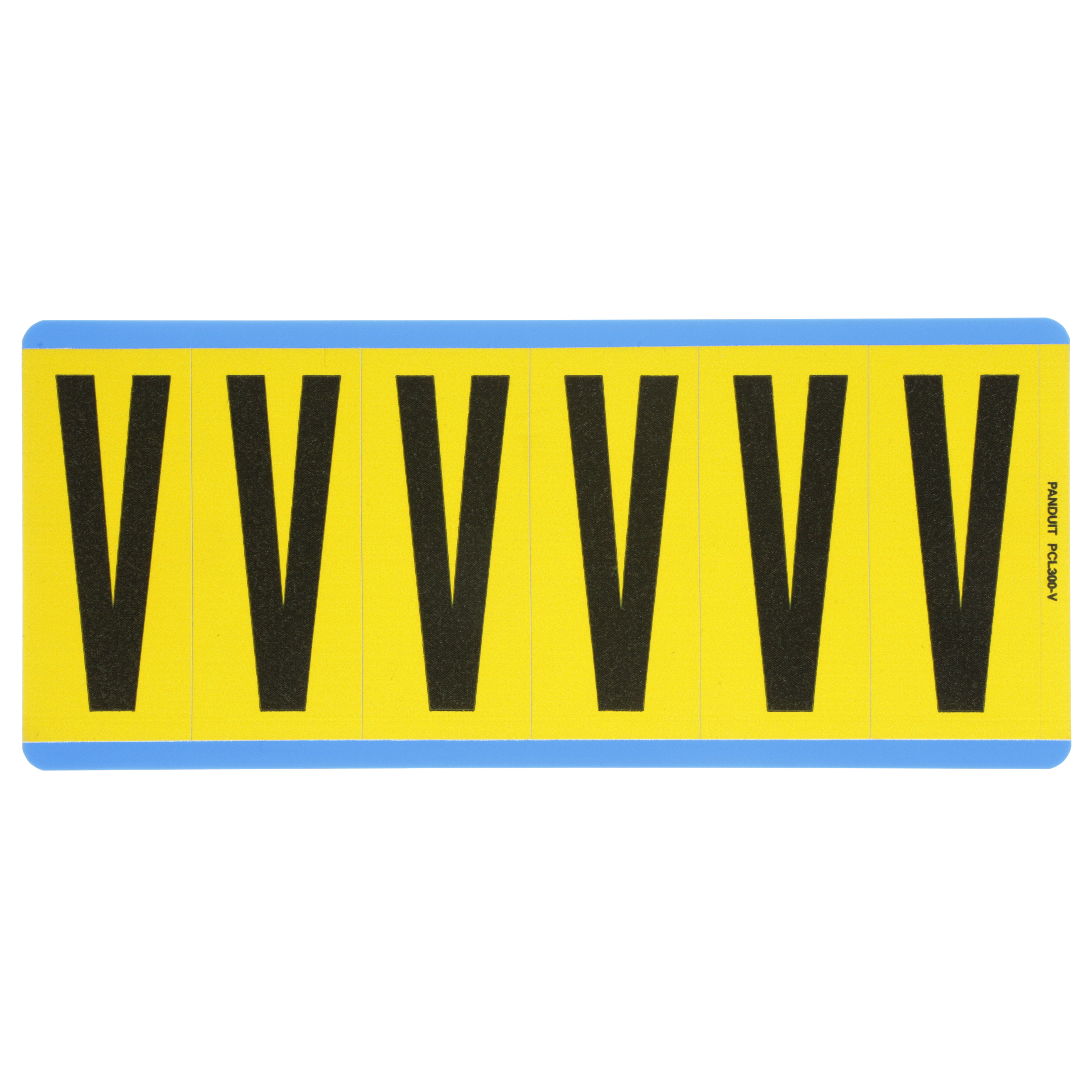 Product image for LETTER,3.00 IN VNYL CLOTH,'V',BL/YL,PK25